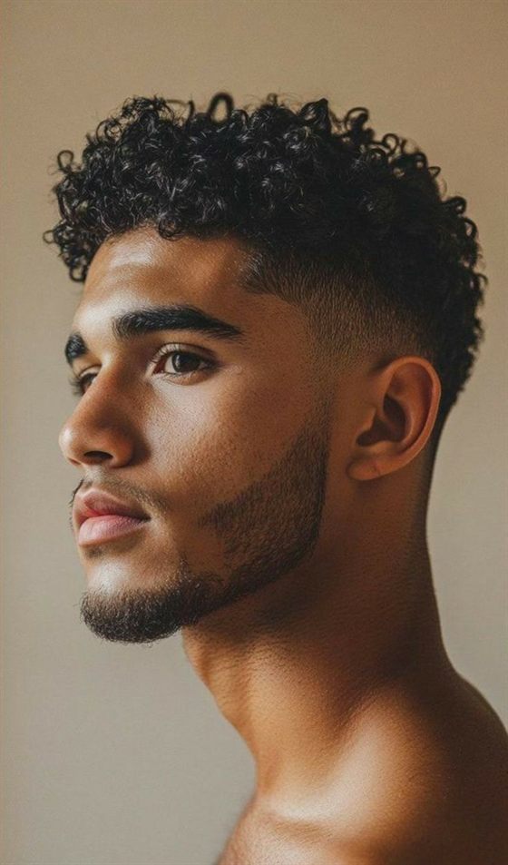 Inspiração de corte masculino cacheado